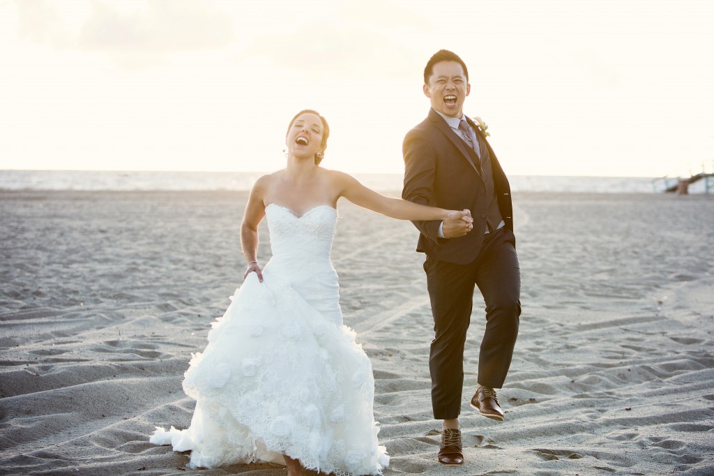 beach wedding in santa monica photo