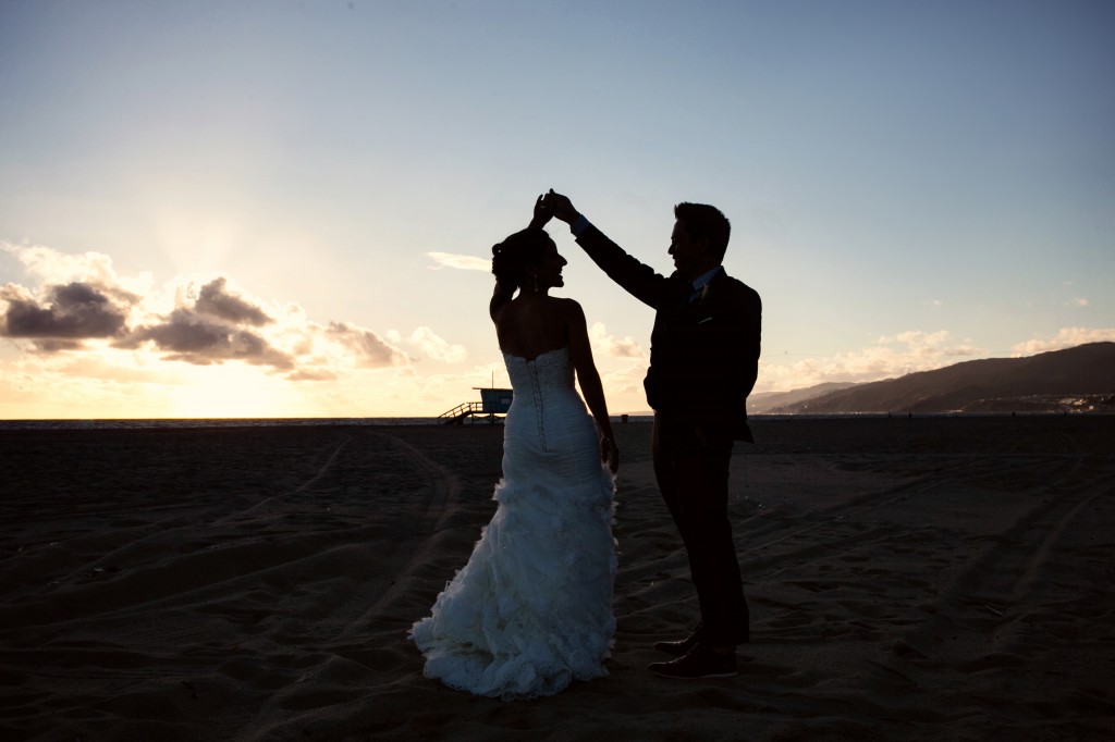 beach wedding in santa monica photo